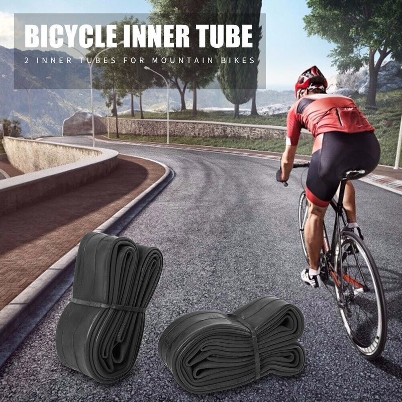 2x Bicycle Inner Tube Tires MTB Bike AV Butyl Rubber Tyres (16x1.75/2.125)