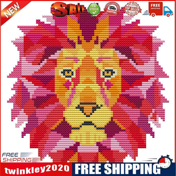 Printed Canvas Cross Stitch 14CT Embroidery Needlework Sets (DA420 Lion)