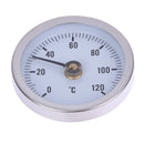Pipe Spring Clip-on Thermometer Temperature Pressure Gauge 63mm 0 / 120C Thermal Pa