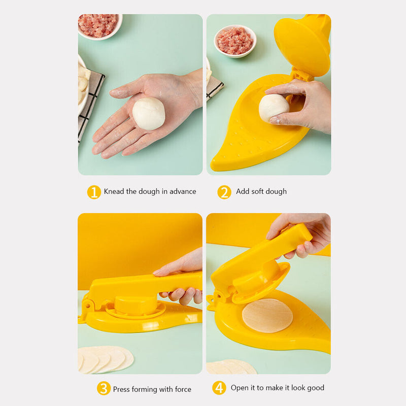 Dumpling Skin Noodle Pressing Dough Mould Maker Pie Pastry Tools (A Yellow)