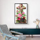 Diamond Painting Kit Flower Cross Full Square Drill Rhinestone DIY Decorati