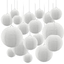 10Pcs  Round Chinese Paper Lantern DIY Paper Ball Lamp Party Decor(White)