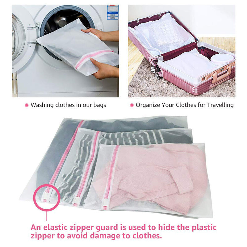 Machine Wash Net Bag Zippered Polyester Material Protective Laundry Bag Set