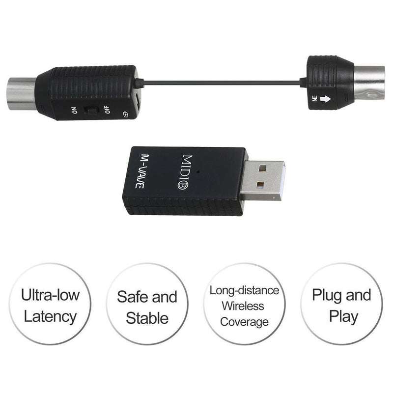 Wins System Transmission Cable MIDI Controller MIDI to USB Wireless Adapter