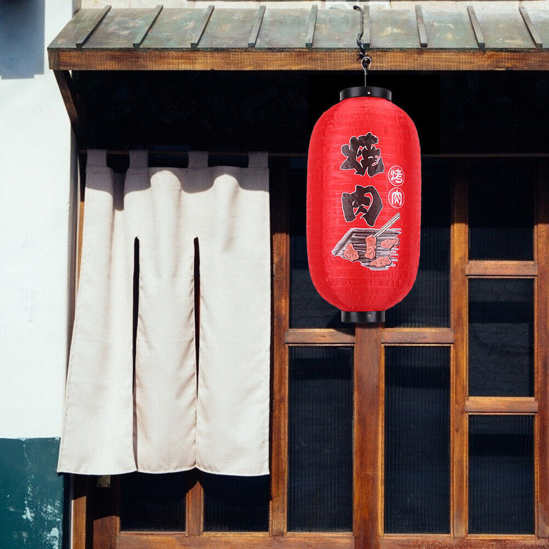 25cm Painting Lantern Japanese Style Fabric Hanging Restaurant Decor (B) Newly