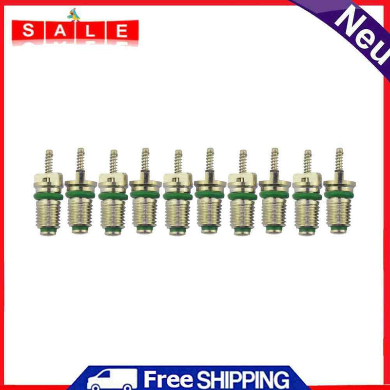 10pcs/set A/C Valve Cores Green for R134a Car Automobile Air Conditioning Valve