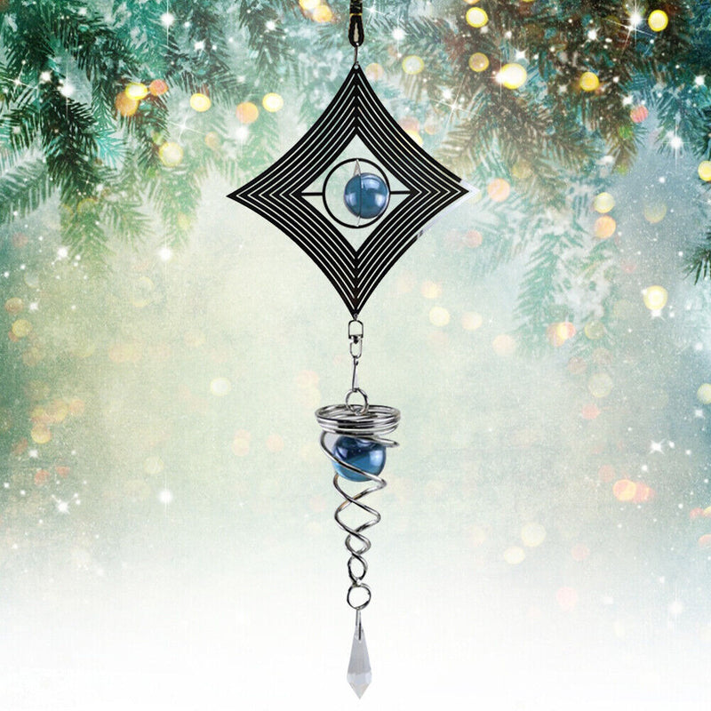 DIY Rotating Wind Chime Novelty Metal Hanging Sculpture Wind Chime Bell (D)