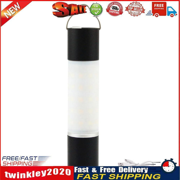 USB Rechargeable LED Telescopic Flashlight Zoomable Hanging Torch (Black) Newly