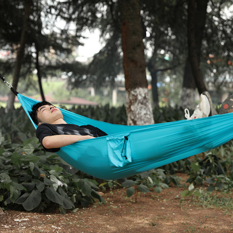245x90cm Outdoors Camping Parachute Sleeping Hammock Garden Swing Hanging B