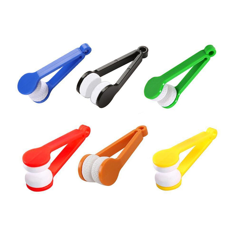 Mini Two-side Glasses Brush Spectacles Wipes Eyeglass Cleaning Rub (Blue)