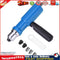 Electric Rivet Nut Gun Riveting Tool Cordless Riveter Adapter Kit (Blue) Newly