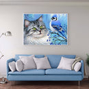 Cat Bird 5D DIY Full Round Drill Diamond Painting Rhinestones Mosaic Decor Gift