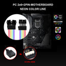 PSU Extension Cable Addressable RGB ARGB PCIe GPU Dual 8-Pin 6+2Pin Cord