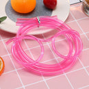 Flexible Soft Plastic Glasses Straw Kids Party Unique Drinking Tube (Pink)