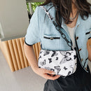 Retro Women Butterfly Leopard Zebra Cow Print Shoulder Bag Casual Underarm Bags