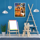 5D DIY Diamond Painting Pumpkin Cats Full Round Drill Mosaic Picture Kit
