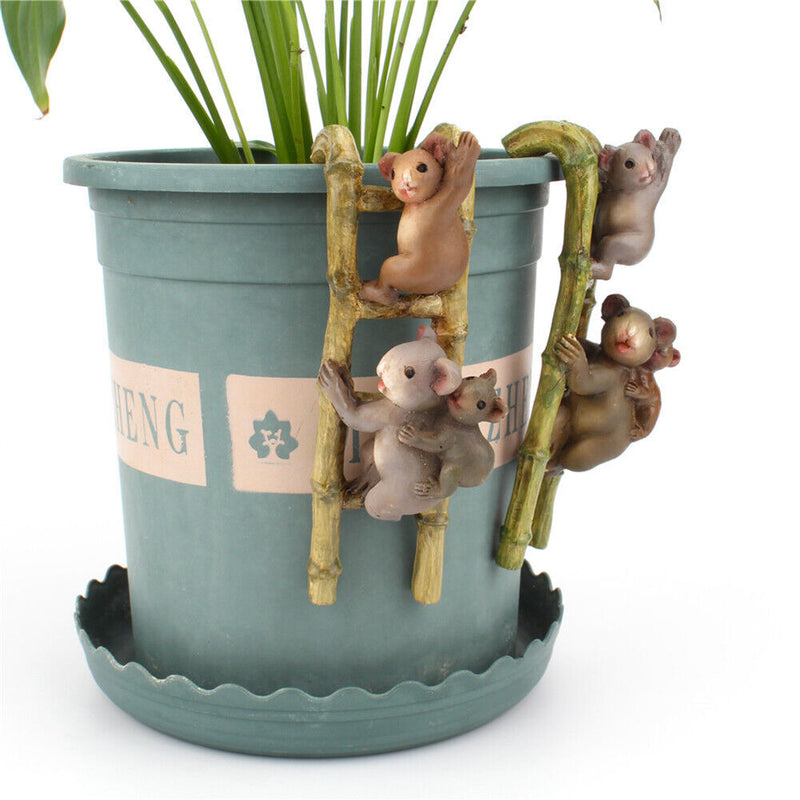 2pcs Creative Climbing Ladder Koala Flower Pot Cup Edge Hanging Ornaments Newly