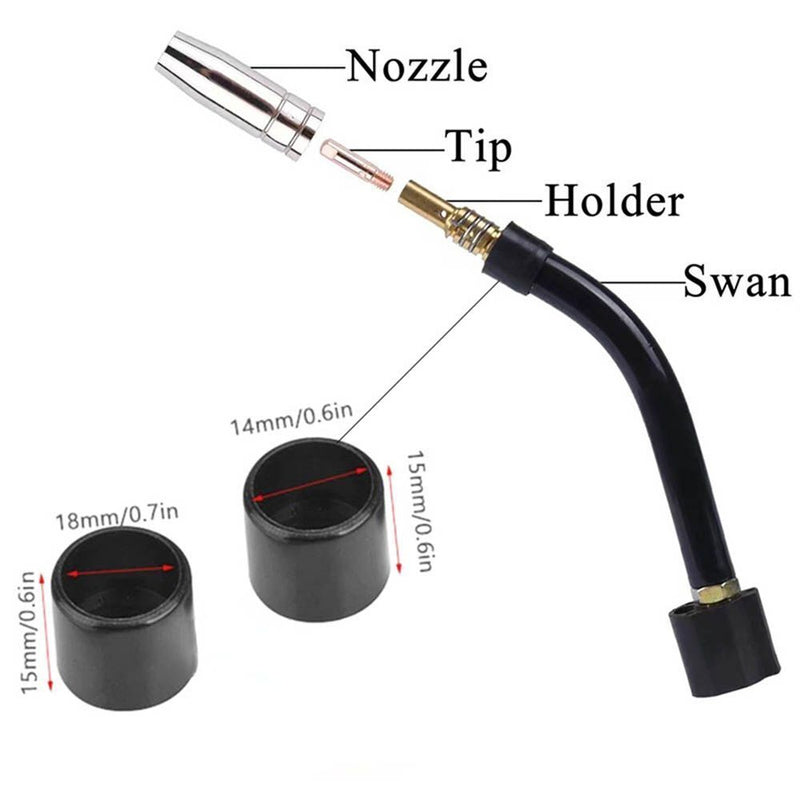 Welder Accessory Tool Parts Torch Head 15AK Assembly Black Cap Welding Torch
