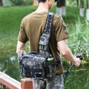 600D Nylon Fishing Tackle Bag Fish Lure Crossbody Pack (Dark Camouflage) Newly