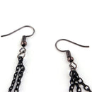 Party Gothic Long Tassel Ear Hook Drop Ear Clip Ear Stud Rivet Punk Earrings