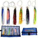 6 Pcs Seawater Fishing Trolling Lure Set Tuna Lures Octopus Squid Skirt Baits_
