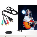 TV Adapter Black Flat VGA Cord HDMI Male To 3 RCA Adapter Video Audio AV Cable