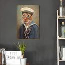 Navy Cat Poster Metal Plate Tin Sign Retro Iron Painting for Bar Pub Club Home