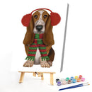 Christmas Puppy Oil Paint By Numbers Kits Canvas Drawing DIY Coloring Picture