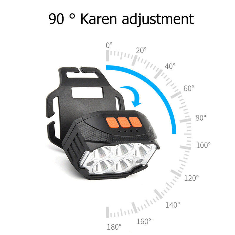 Portable Headlight Motion Sensor Camping Waterproof Rechargeable Mini Flashlight