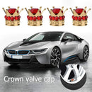 4x Universal Car Rhinestone Crown Wheel Tire Valve Caps Tyre Rim Stem Air Cov