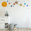 Planet Solar System Outer Space Wall Stickers Cartoon Mural Bedroom Room Decor