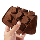 Chocolate Mold Gift Box Ice Tray Xmas Cake Making Santa Tree Silicone Mould