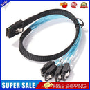 Mini SAS Power Cable SFF-8087 to 4 SATA Computer Hard Drive Data (Blue)