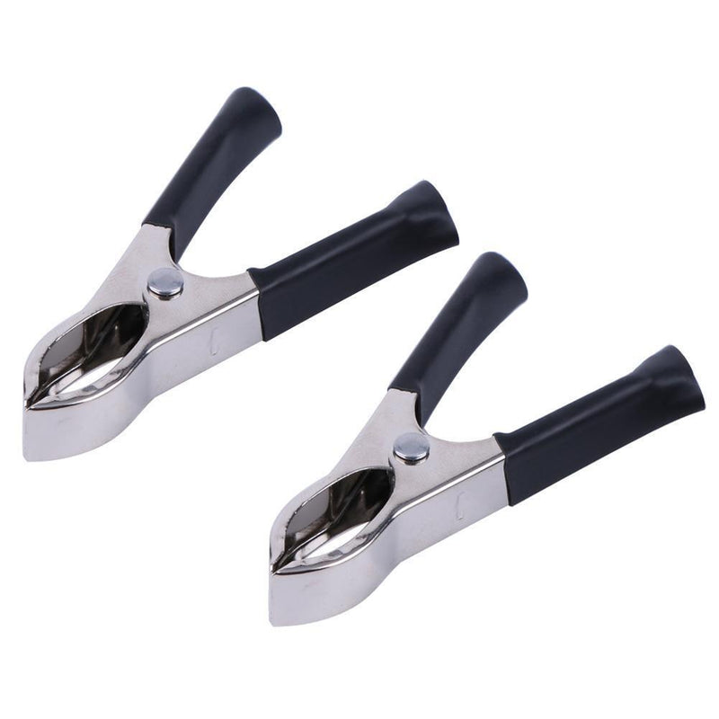 2Red+ 2Black 30A 75mm Nickel Coated Car Battery Test Clips Alligator Clamps