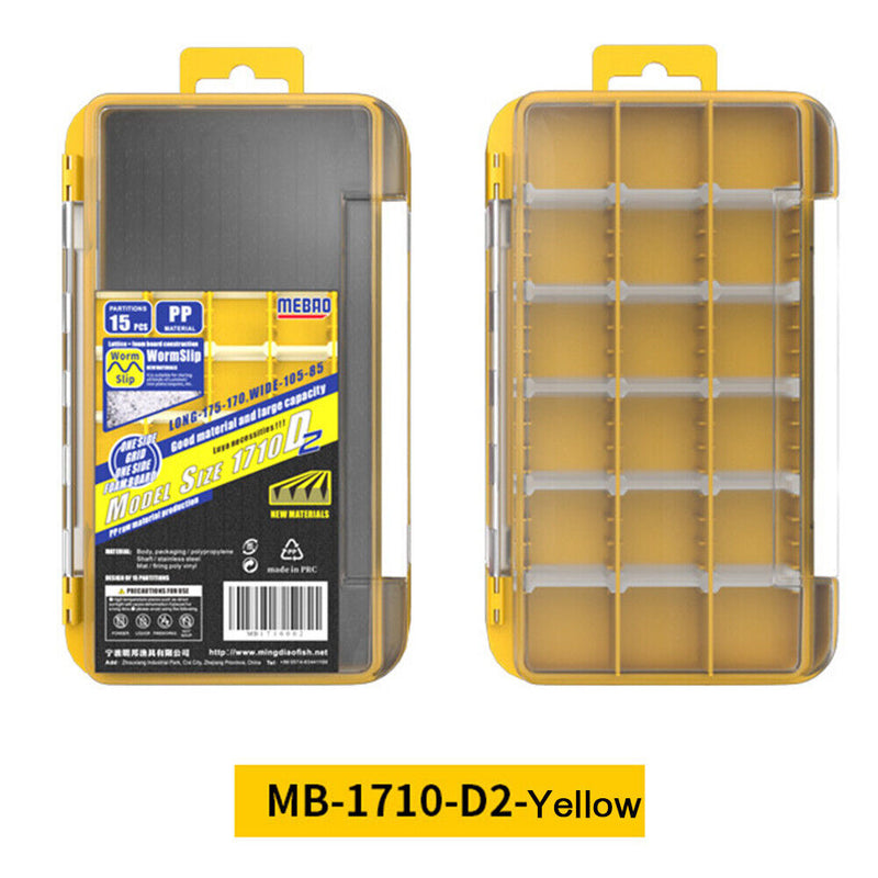 2 Layer Fishing Hook Lures Bait Box Waterproof Fishing Tackle Case (Yellow)