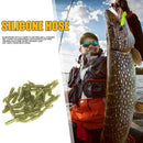Carp Fishing Hook Sleeve Silicone Hair Rig Aligner Tackles (Green 50pcs)