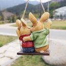 Sculptures Household Ornament Garden Decoration Rabbit Statue Swing Rabbit