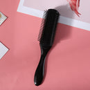 9 Rows Styling Brush Straight Curly Hair Detangling Massage Comb (Black) Newly