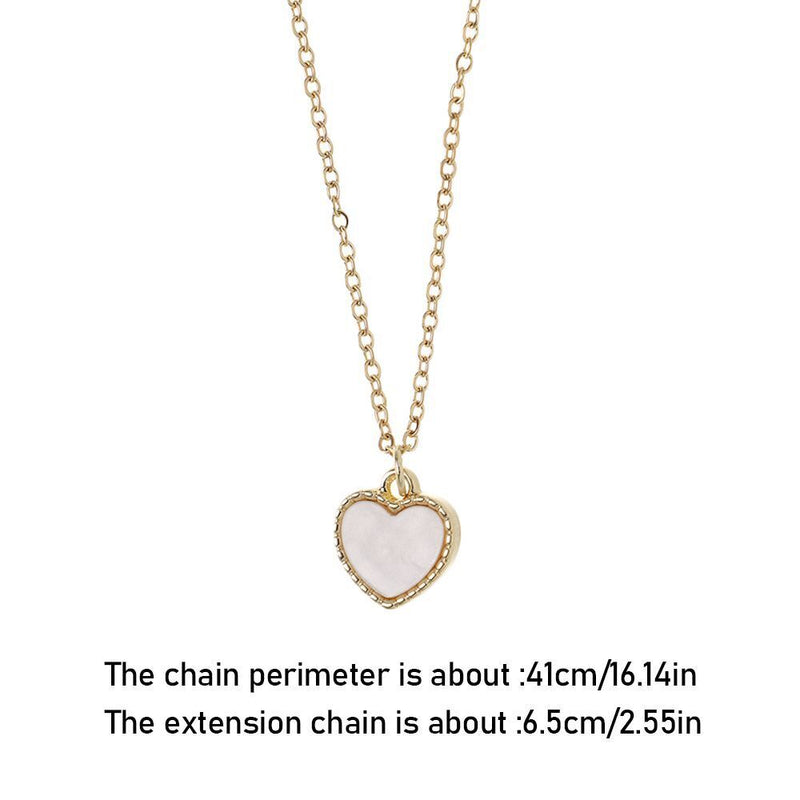Wedding Gift Women Heart Shaped Necklace Opal Pendant Clavicle Necklace Choker