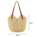 Summer Women Straw Handbag Hand Woven Shoulder Bag Female Beach Vacation Tote