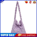 Women Warm Plush Heart Pattern Handbags Large Shoulder Bag (B Purple)
