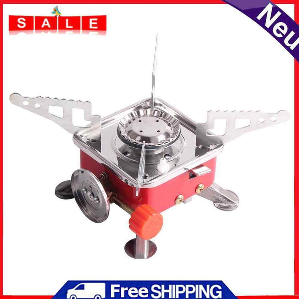 Portable Outdoor Camping Picnic BBQ Gas Furnace Foldable Snap-Type Square Stove