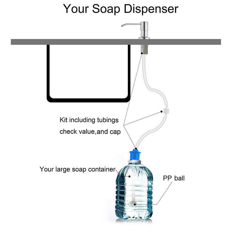 Liquid Soap Dispenser Extension Kit Bathroom Kitchen Sink Lotion Pump Head Tube