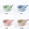 Dinnerware Plastic Bowl Spoon Set Panda Design Wheat Straw Baby Feeding Bowl