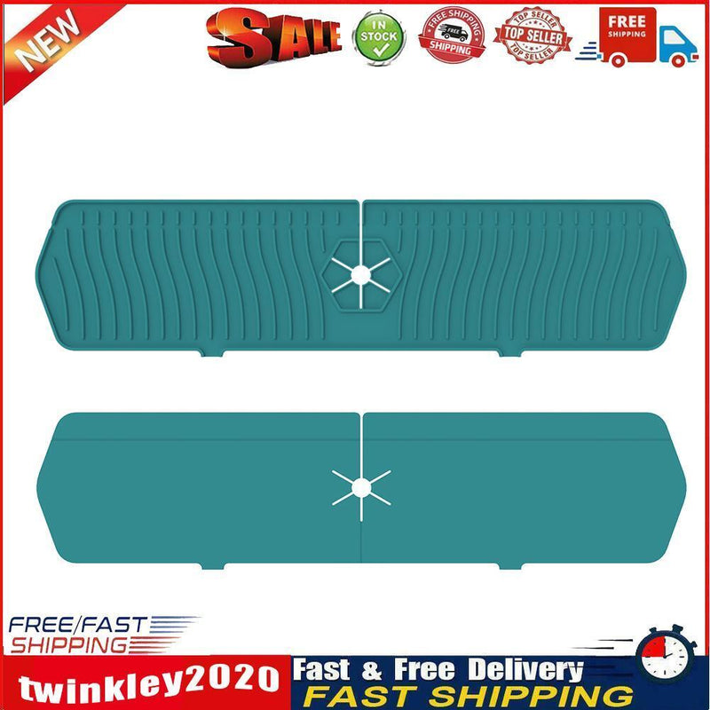 Silicone Faucet Absorbent Draining Mat Splash Guard Water Catcher (Green) Newly