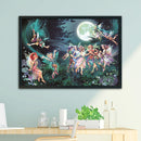 80x58cm DIY Stamped Cross Stitch Kit Fairy in Moon 11CT 3 Beaches Needlework Set