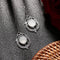 Ear Studs Amethyst Dangle Moonstone Earrings Openwork Pattern Moonlight