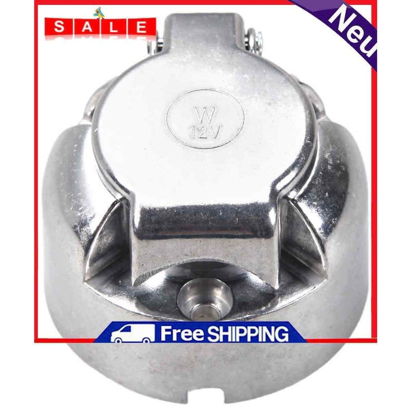 7 PIN ROUND MALE FEMALE METAL CARAVAN TRAILER PART BOAT