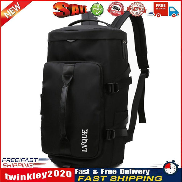 Unisex Backpack Travel Sports Compartment Gym Fitness Camping Bag (Black) Newly
