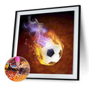 5D Diamond Painting DIY Flame Football Kits Full Round Drill Rhinestone Dec